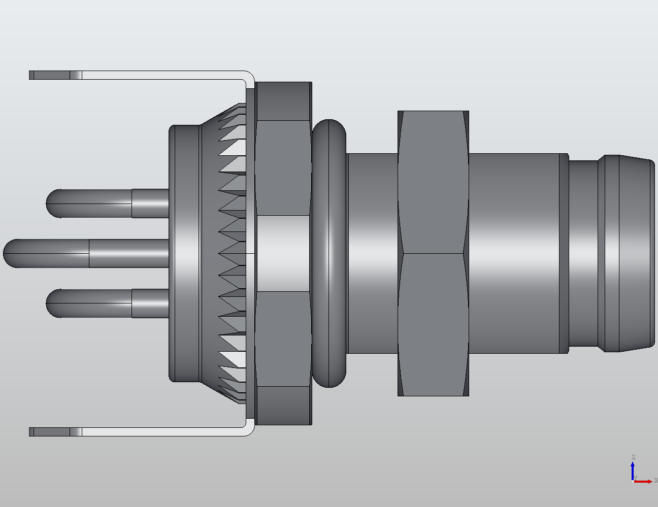Flange Connector M8 90° Male 908553 - technical drawing