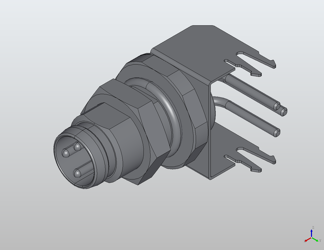 Flange Connector M8 90° Male 908553 - M8 Flange industrial connector