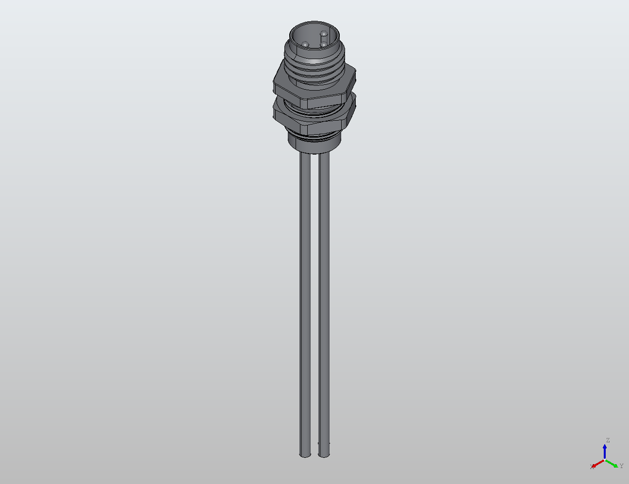 Flange Connector M8 Straight Male 908551 - M8 Flange industrial connector