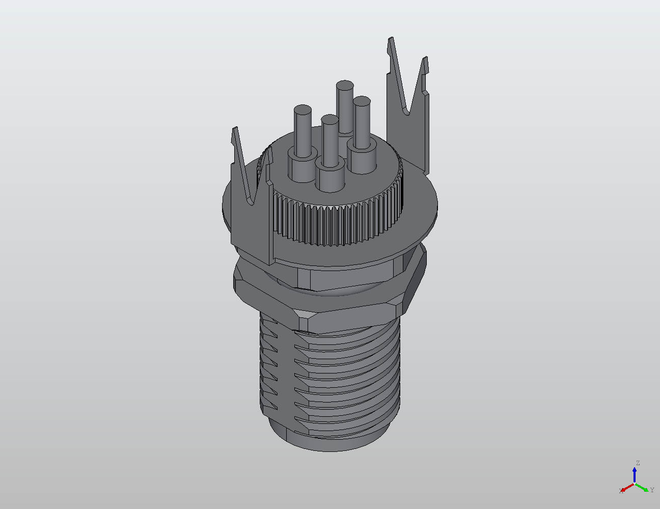 Flange Connector M8 Straight Male 908562 - M8 Flange industrial connector