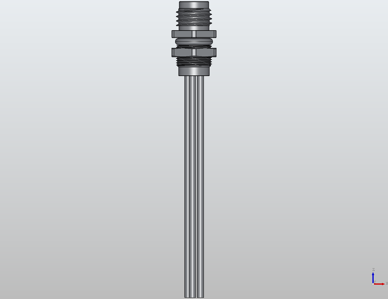 Flange Connector M8 Straight Male 908591 - technical drawing