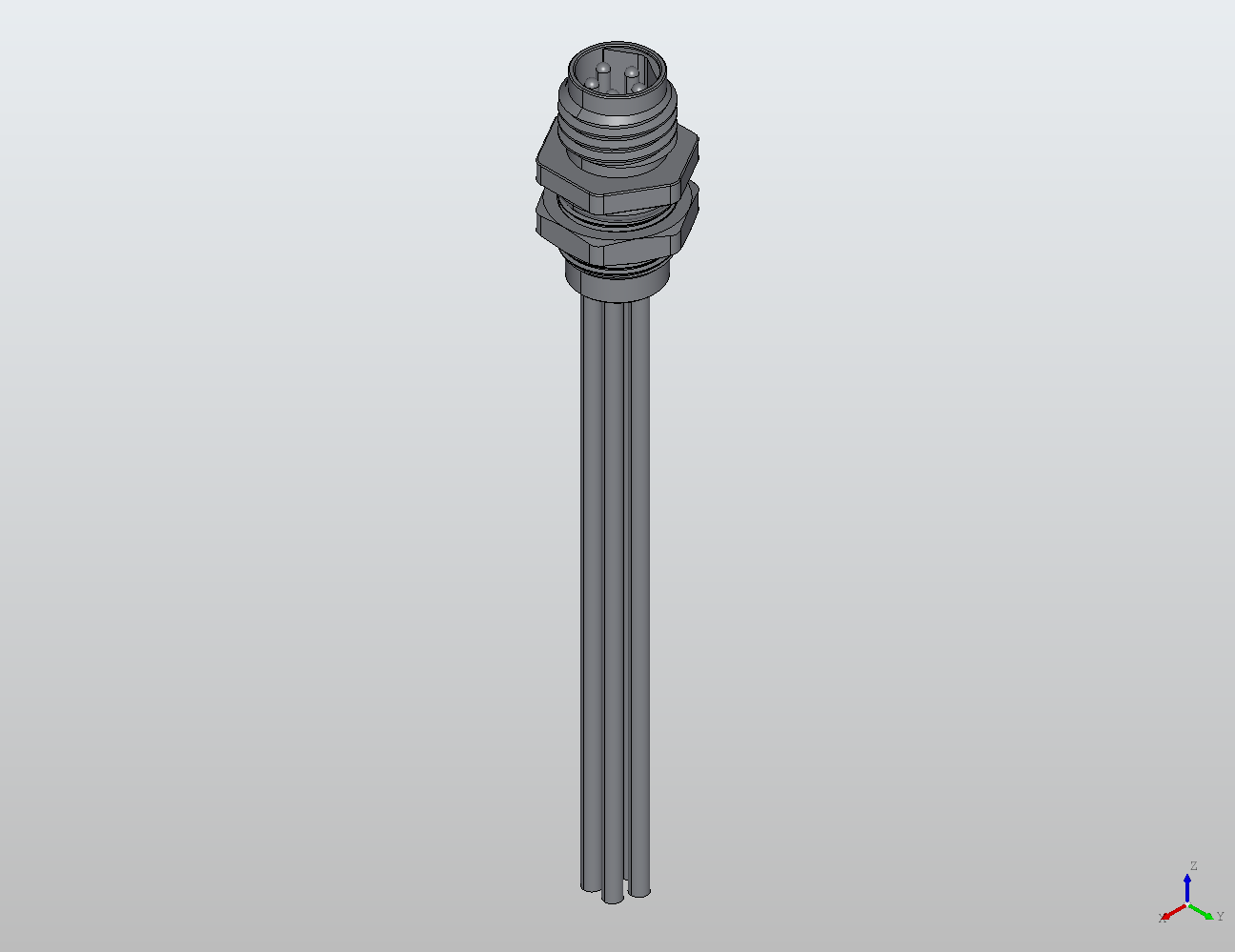 Flange Connector M8 Straight Male 908591 - M8 Flange industrial connector