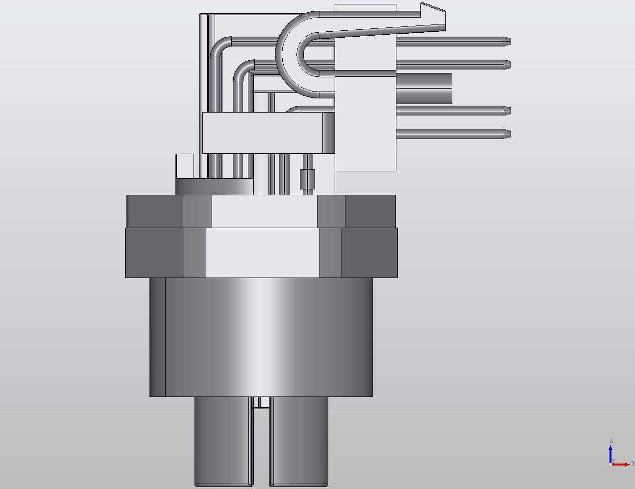 M12 Round Plug Connector Field Wireable (Board-Mount PCB) 90° Female 914804 - technical drawing