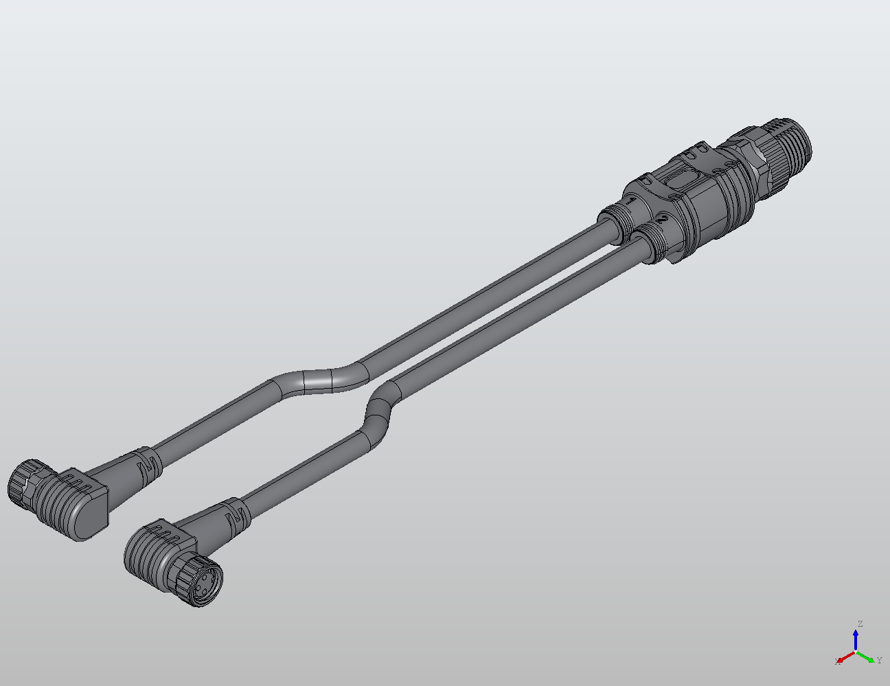 M12 Round Plug Connector M12-2M8 Connection Cable Y Distributor/90° without/with LED Male/Female 940861 - Double-Ended Cable industrial connector