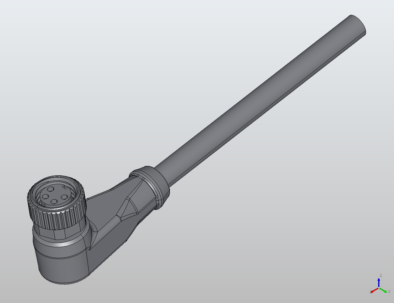 M8 Round Plug Connector Open Ended Wire (Shielded) 90° Female 908801 - Shielded Cable industrial connector