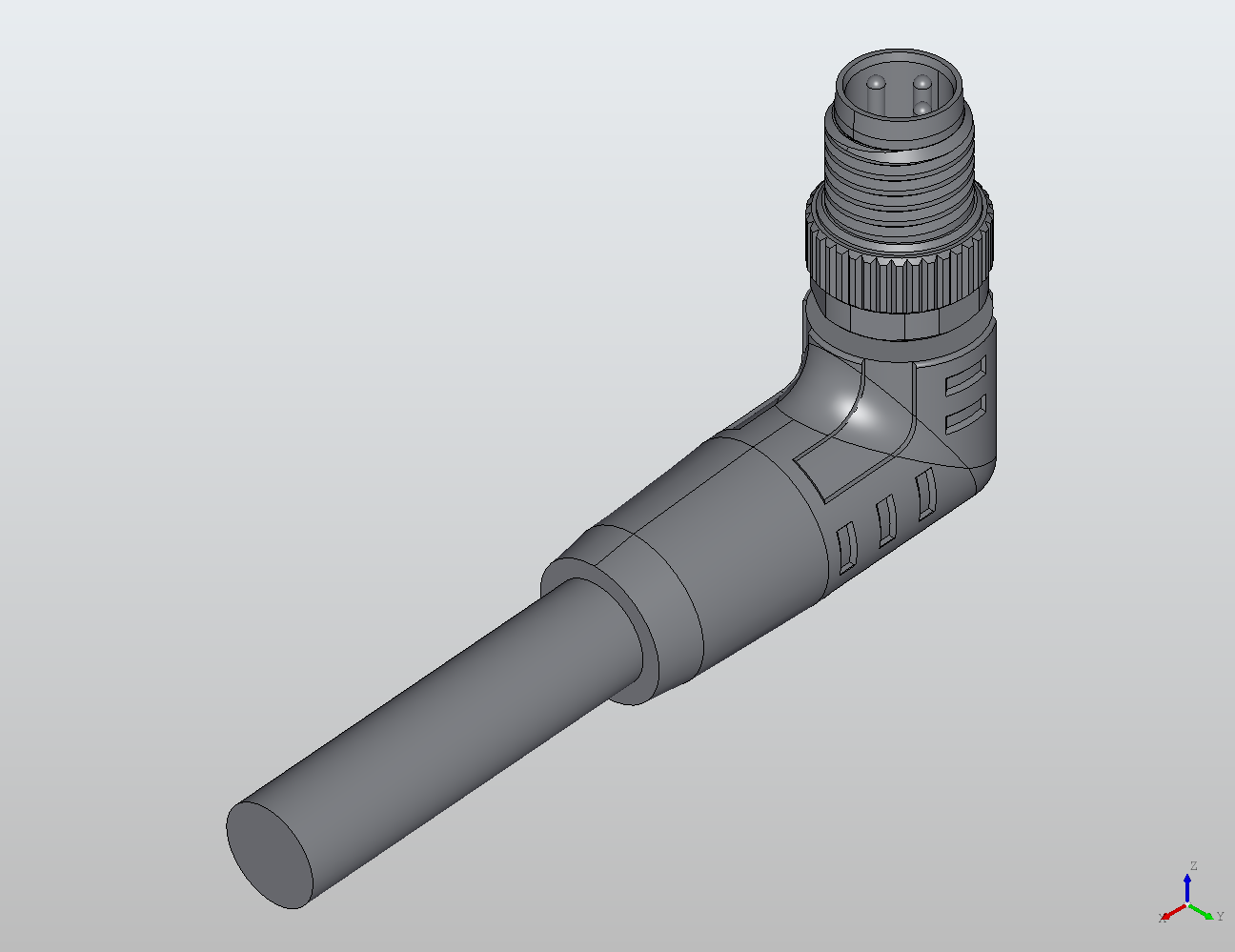 M8 Round Plug Connector Open Ended Wire (Shielded) 90° Male 908721 - Shielded Cable industrial connector