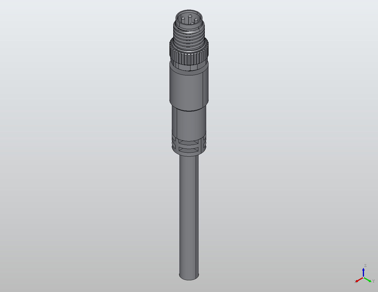 M8 Round Plug Connector Open Ended Wire (Shielded) Straight Male 908761 - Shielded Cable industrial connector
