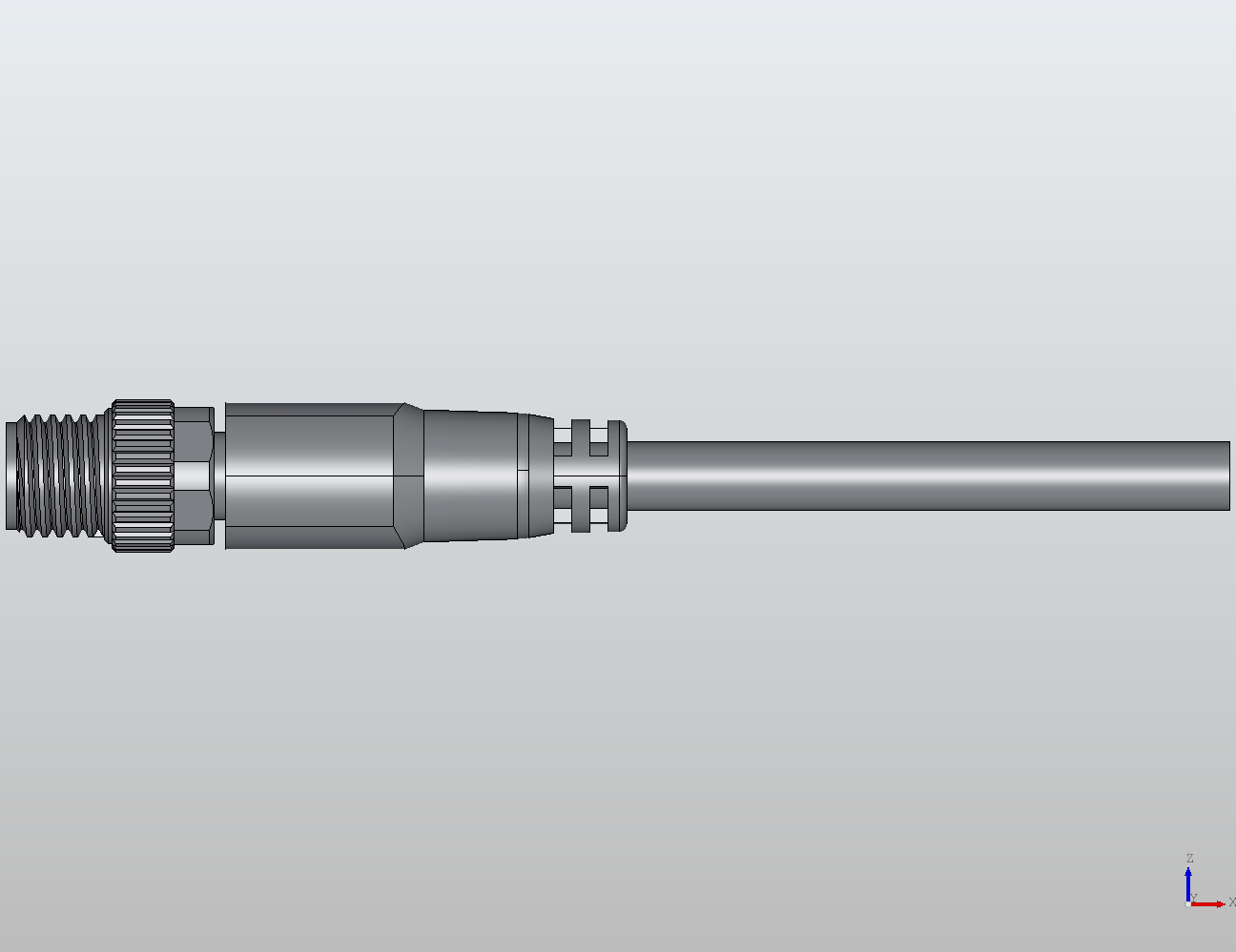 M8 Round Plug Connector Open Ended Wire Straight Male 908381 - technical drawing