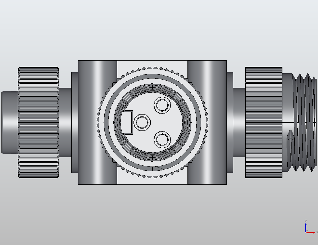 Y/T M12-2(7/8") T-Type Coupler Male to Female/Female 950031 - technical drawing