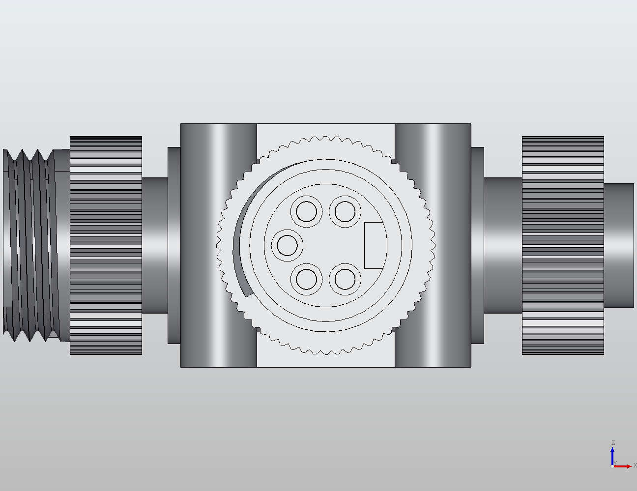 Y/T M12-2(7/8") T-Type Coupler Male to Female/Female 950061 - technical drawing