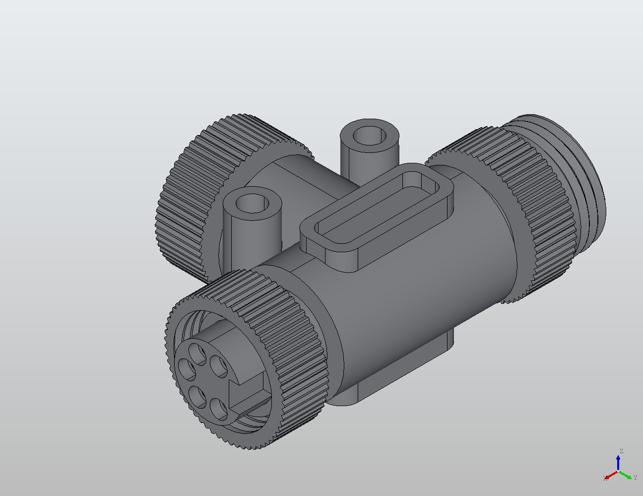 Y/T M12-2(7/8") T-Type Coupler Male to Female/Female 950061 - Couplers & Splitters industrial connector