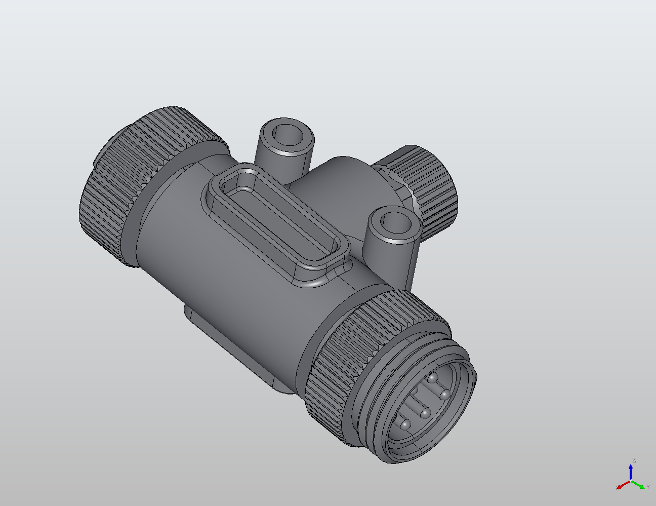 Y/T M12-2(7/8") T-Type Coupler Male to Female/Female 950081 - Couplers & Splitters industrial connector Y/T M12-2(7/8") T-Type Coupler Male to Female/Female 950081 - Couplers & Splitters industrial connector