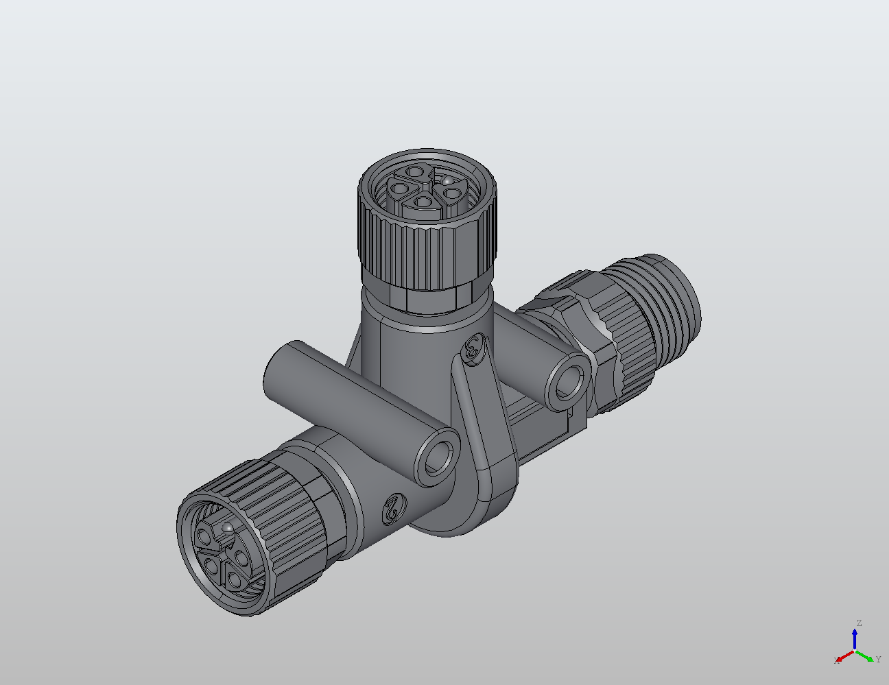 Y/T M12-2M12 T-Type Coupler Male to Female/Female 943062 - Couplers & Splitters industrial connector