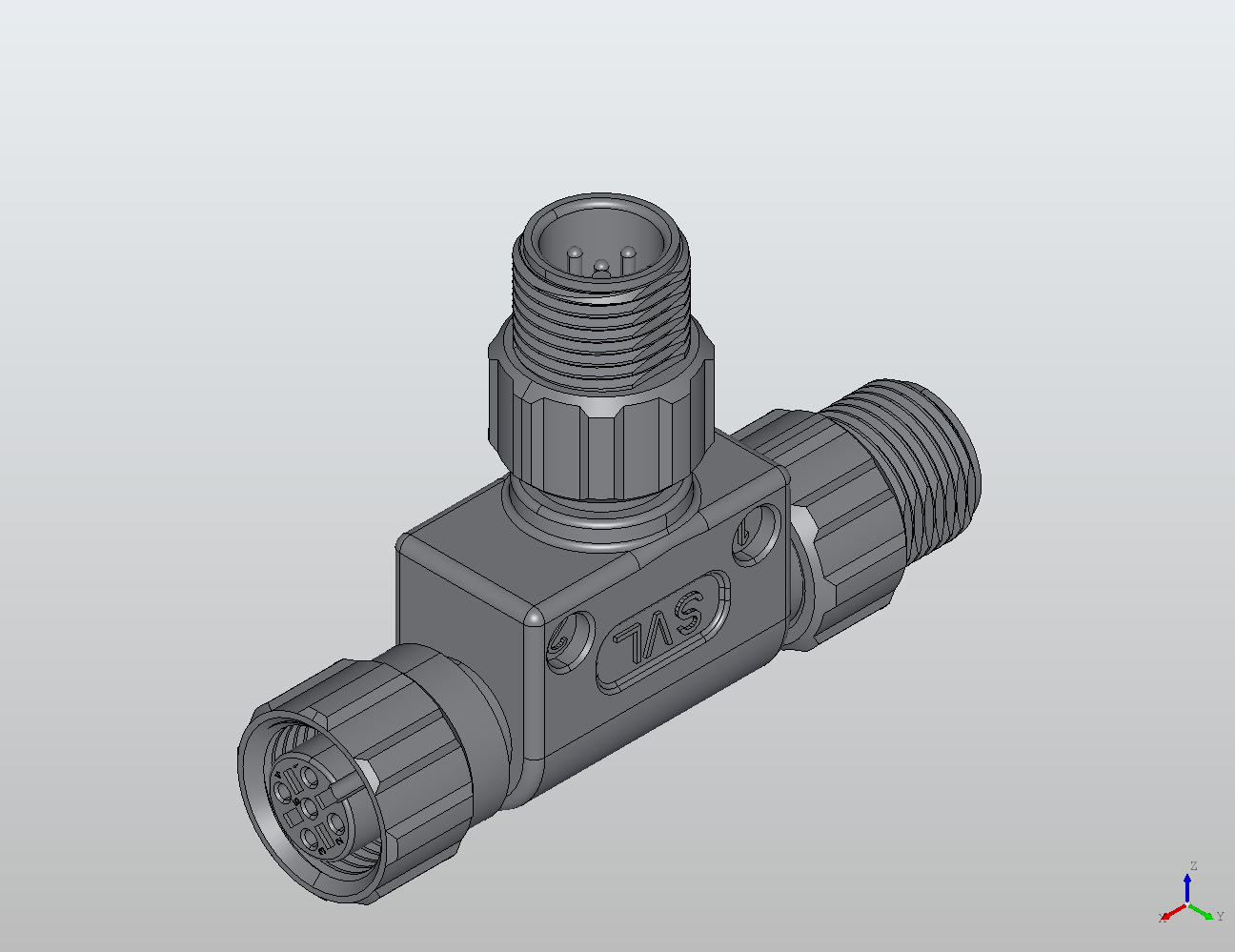 Y/T M12-2M12 T-Type Coupler (Shielded) Male to Male/Female 941061 - Couplers & Splitters industrial connector