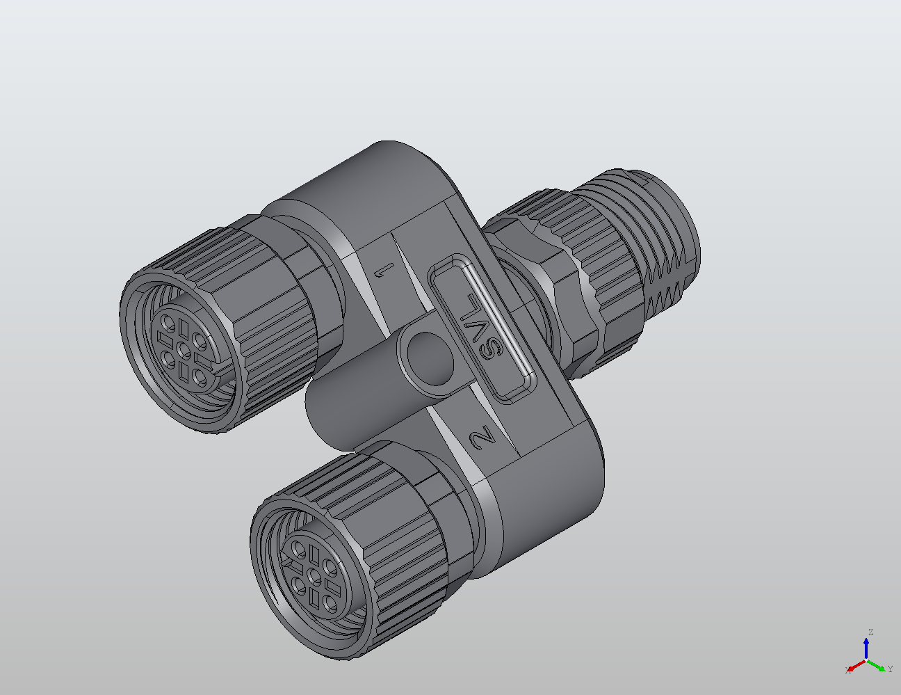 Y/T M12-2M12 Y-Type Coupler Male to Female/Female 941151 - Couplers & Splitters industrial connector
