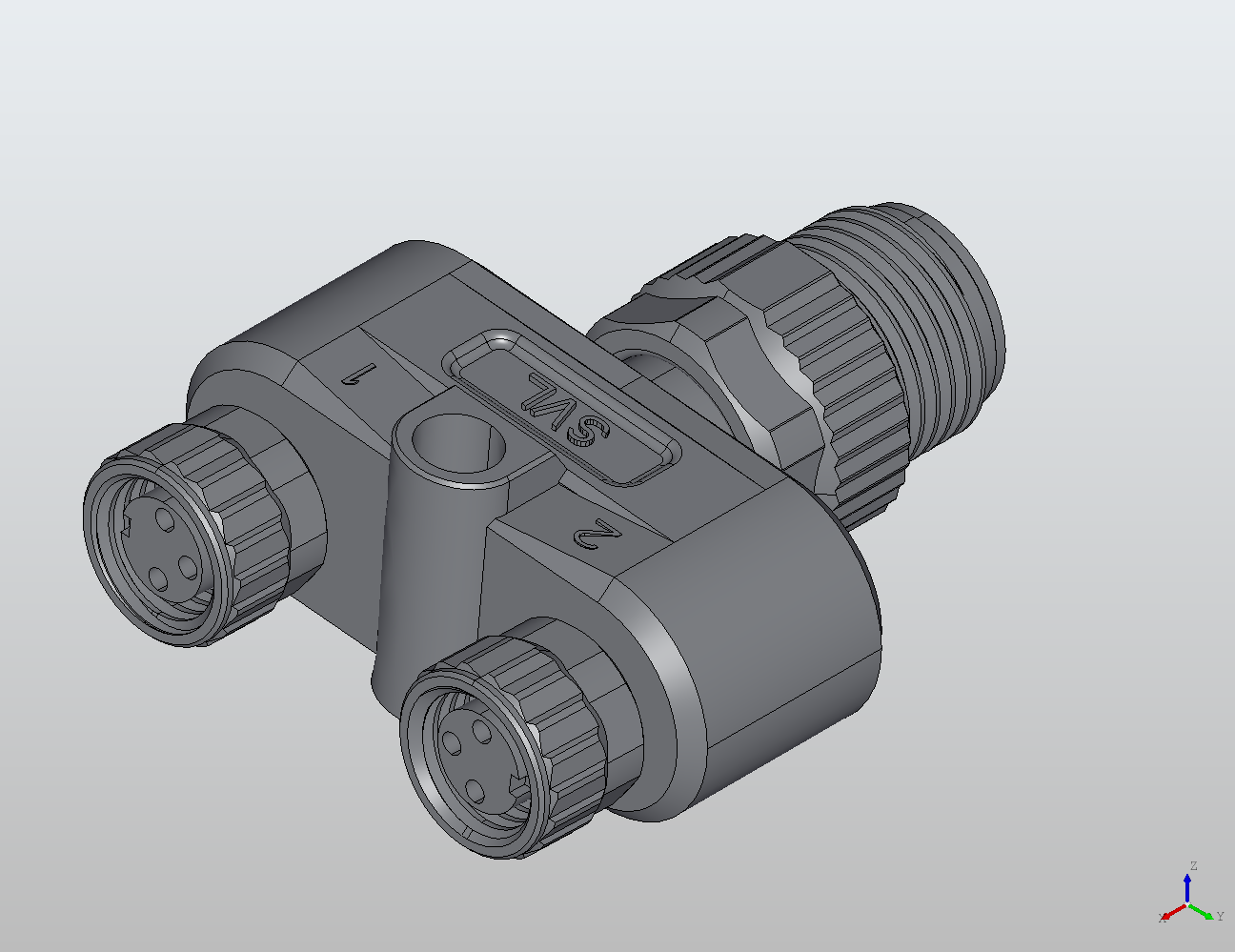 Y/T M12-2M8 Y-Type Coupler Male to Female/Female 941221 - Couplers & Splitters industrial connector