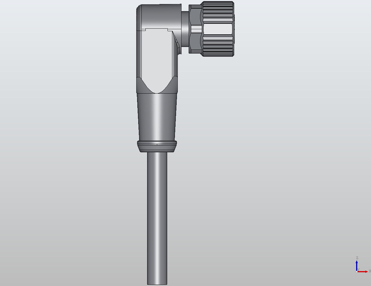 M12 Round Plug Connector Open Ended Wire 90° with LED Female 912421 - View 2
