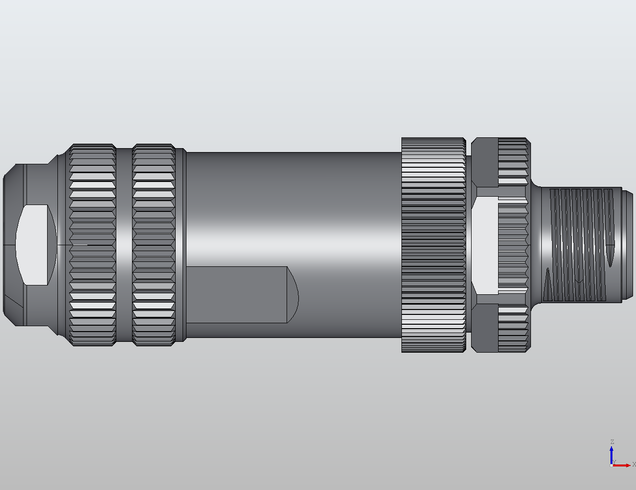 M12 Round Plug Connector Field Wireable (Screw Terminals) Straight Male 914001 - technical drawing