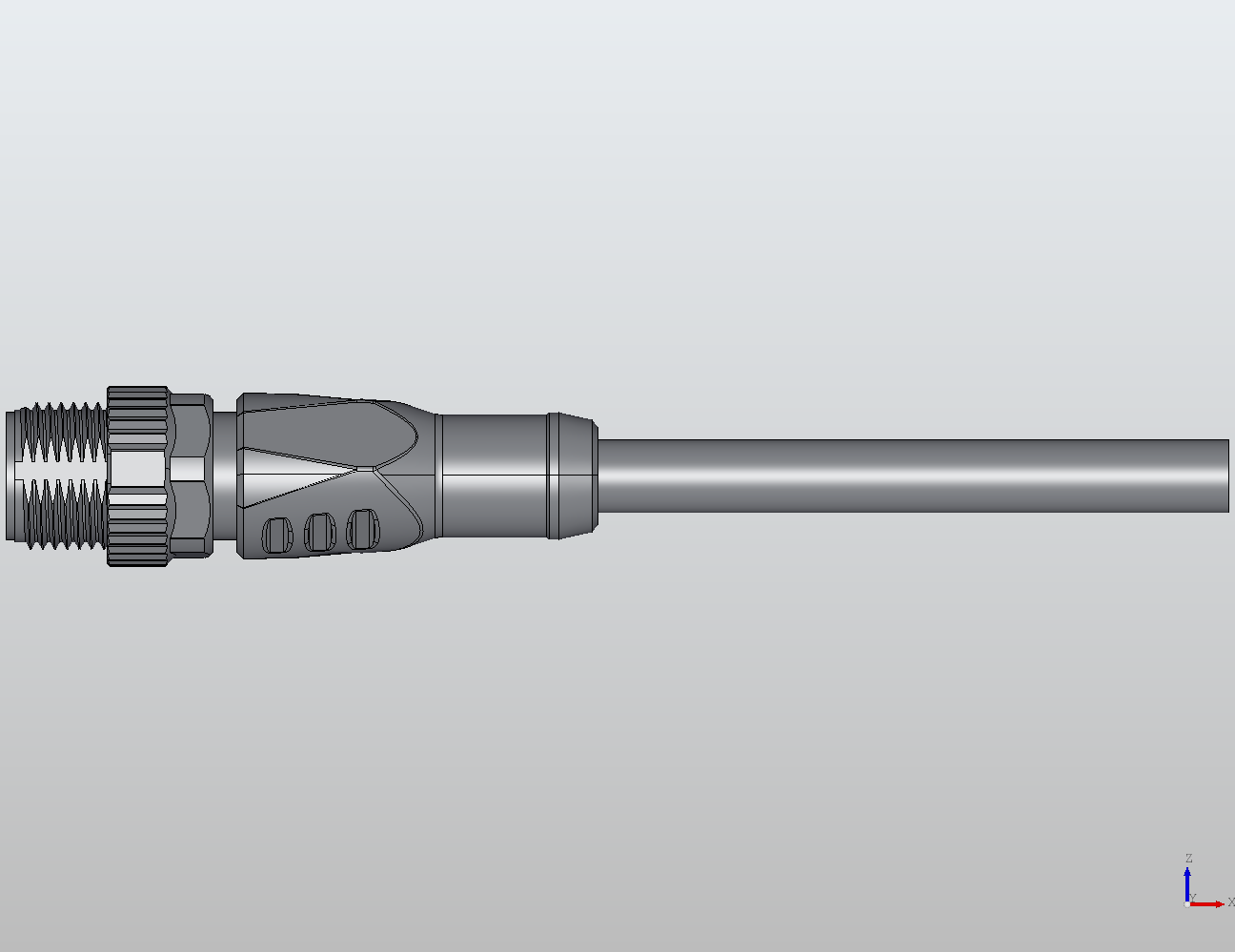 M12 Round Plug Connector Open Ended Wire Straight Male 927001 - technical drawing