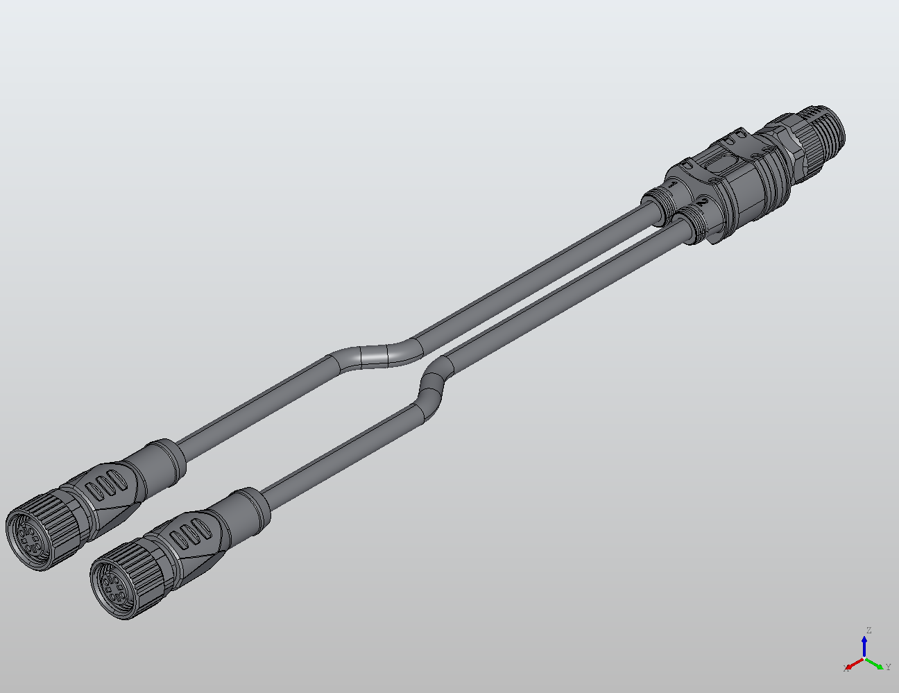 M12 Round Plug Connector M12-2M12 Connection Cable Y Distributor/Straight Male/Female 940721 - Double-Ended Cable industrial connector