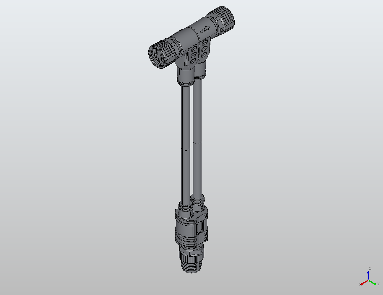M12 Round Plug Connector M12-2M12 Connection Cable Y Distributor/90° Male/Female 940741 - Double-Ended Cable industrial connector