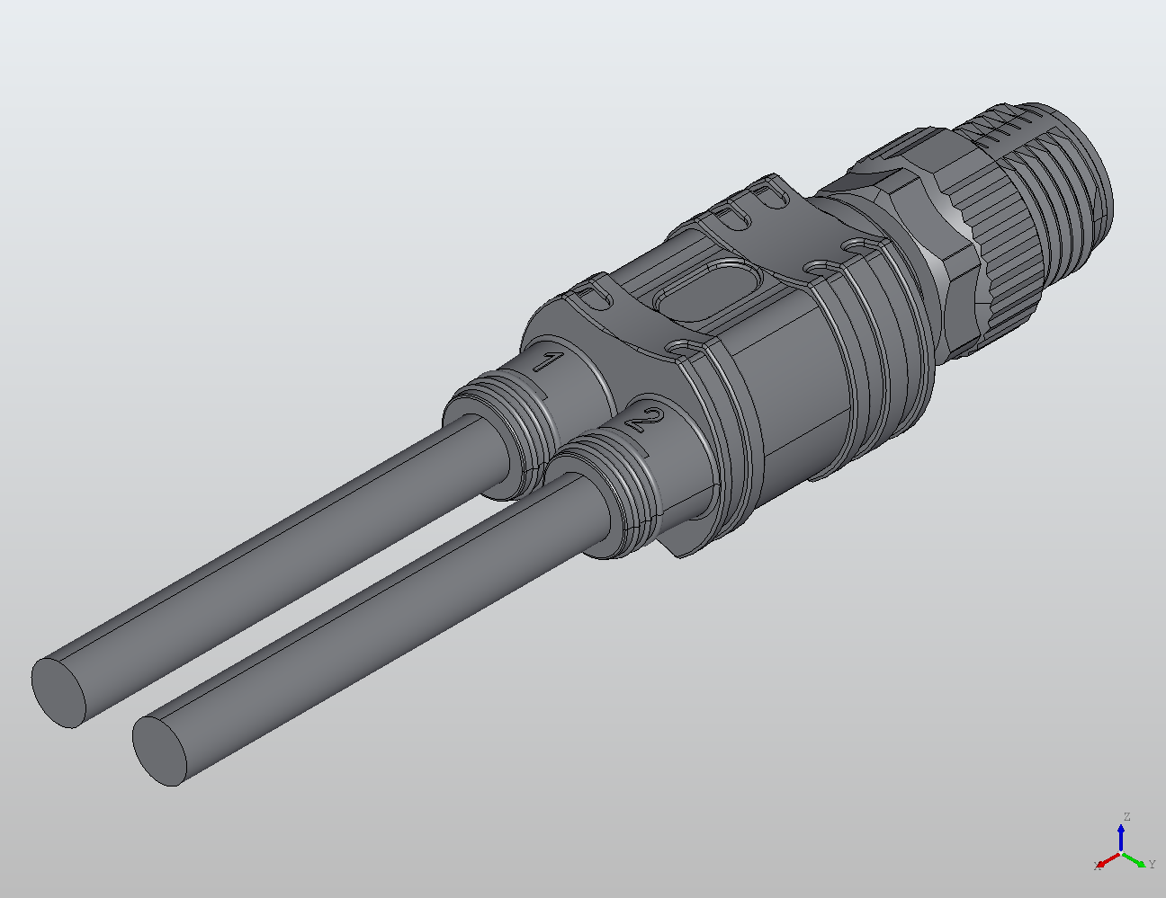 M12 Round Plug Connector M12-2 Open Ended Wire Connection Cable Y Distributor Male 940941 - Open Ended Cable industrial connector