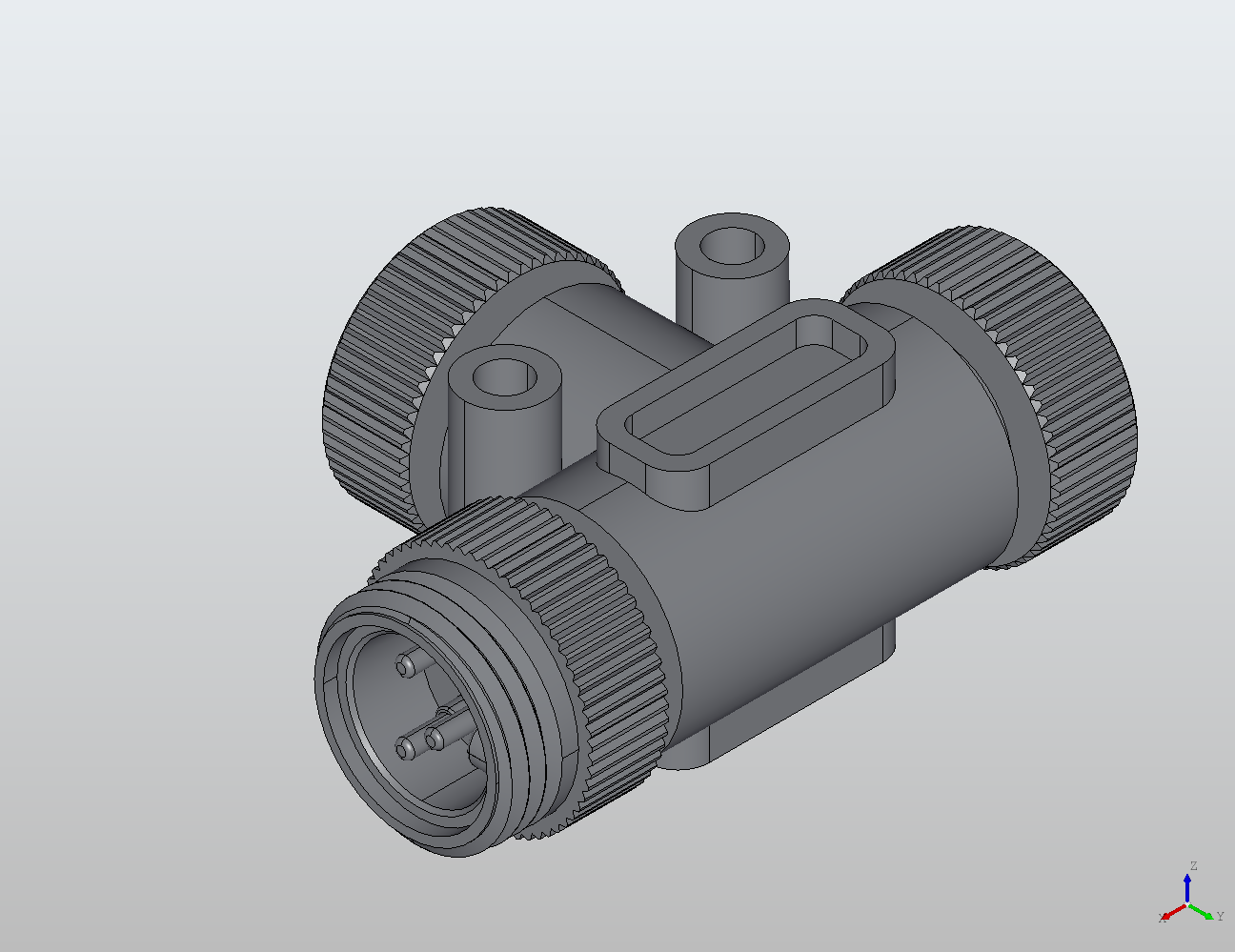 Y/T M12-2(7/8") T-Type Coupler Male to Female/Female 950031 - Couplers & Splitters | MC-Element