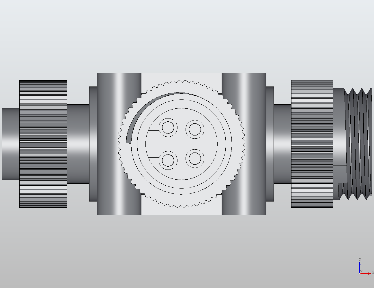 Y/T M12-2(7/8") T-Type Coupler Male to Female/Female 950071 - technical drawing